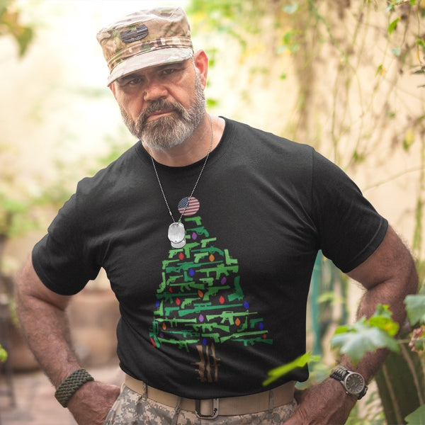 Christmas Tree With Gun - Tshirt